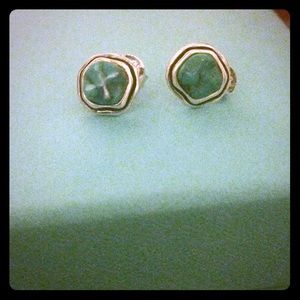 Silpada turquoise 1/2” post earrings .925 silver